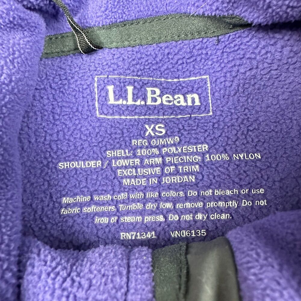 LL Bean Size XS Womens Purple PolarTec Wind Pro Full Zip Fleece Jacket - Picture 3 of 9